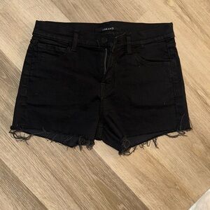 J Brand black stretch Vendetta denim mini shorts